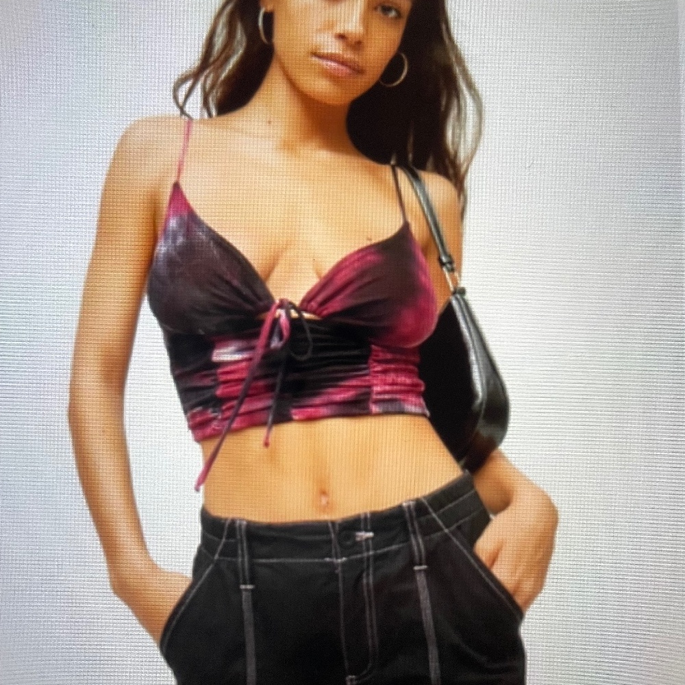 ❤️ URBAN OUTFITTERS MY SWEATHEART MESH TIE FRONT CAMI TOP SIZE SMALL